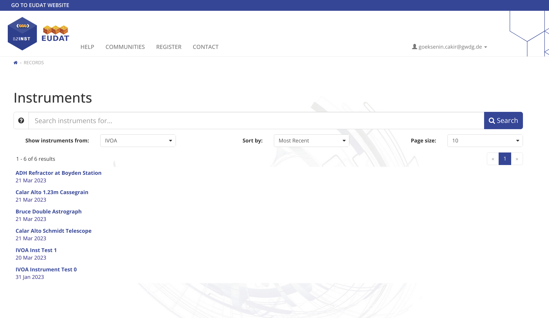 B2INST Advanced Search