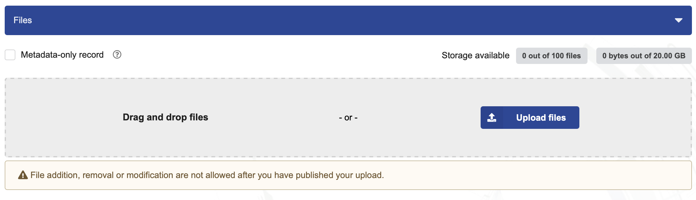 File upload area