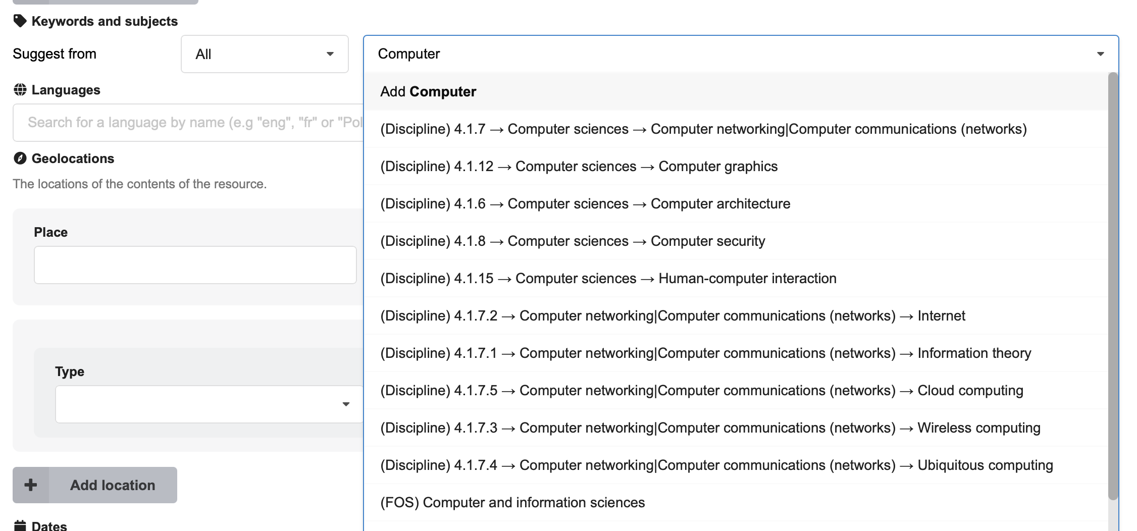 dropdown