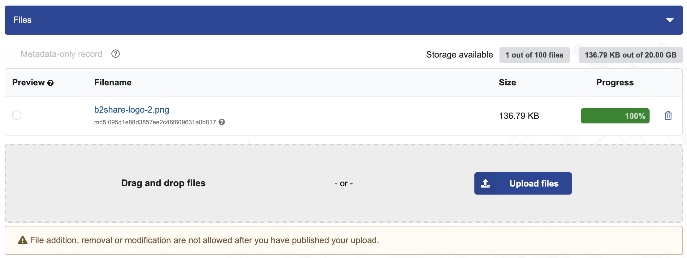 uploaded file